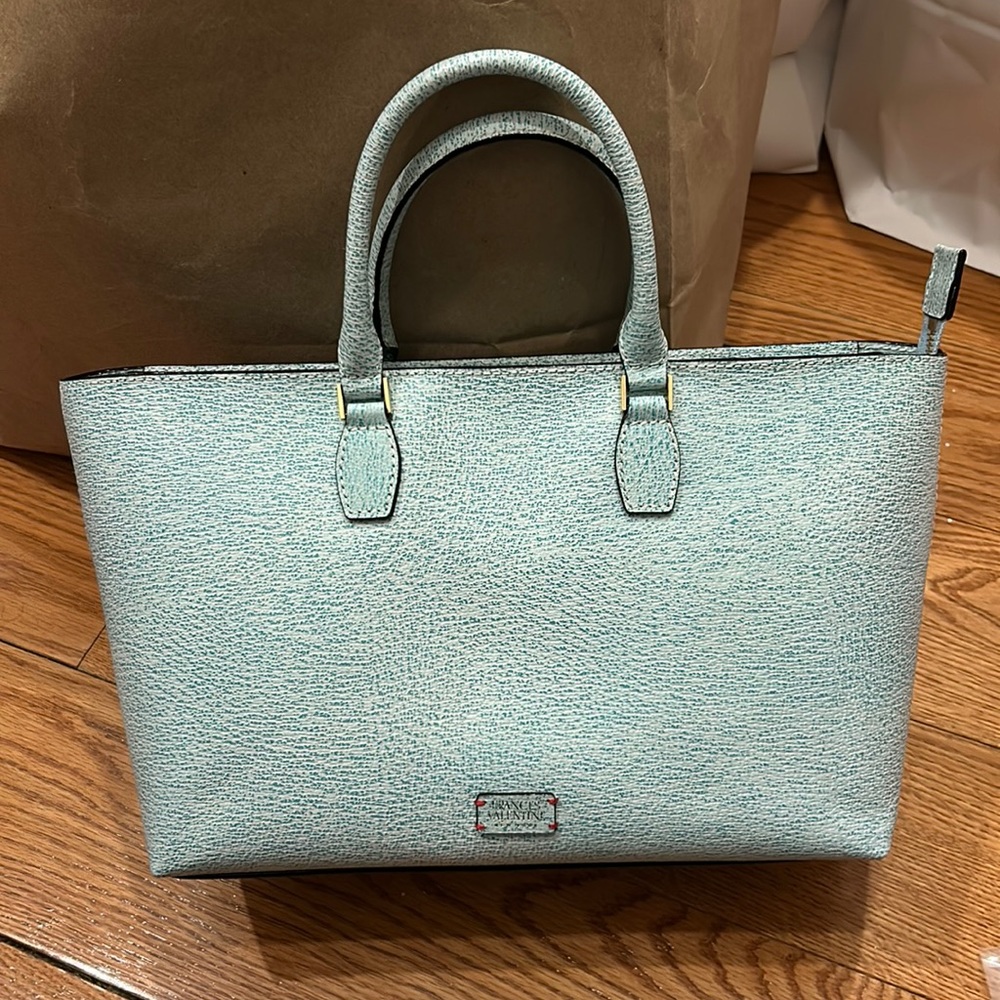 Brand New Frances Valentine Beatrice Tote with Strap Blue